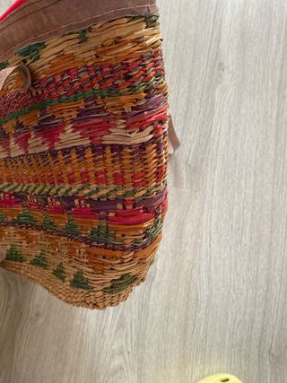 Capazo rafia multicolor con asas