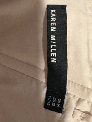 Vestido beige estampado floral negro Karen Millen