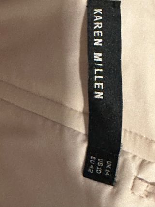 Vestido beige estampado floral negro Karen Millen