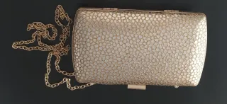 Bolso de fiesta beige y dorado