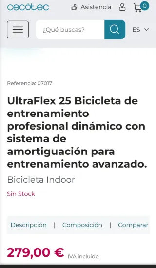 Bicicleta Indoor Cecotec Ultraflex 25