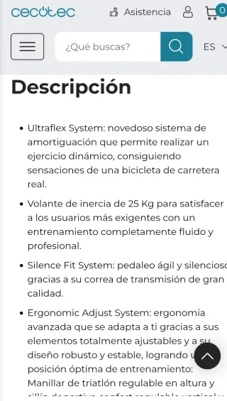 Bicicleta Indoor Cecotec Ultraflex 25