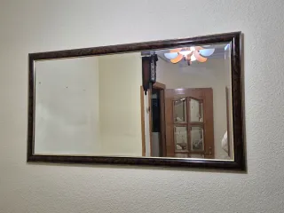 Espejo madera y cristal 130x70