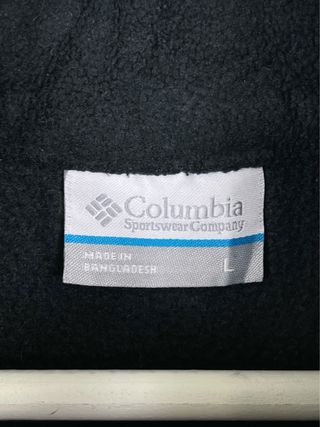 Forro Polar Columbia Negro Cálido Retro Bordado