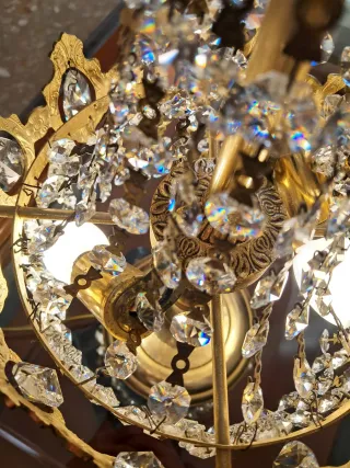 Lámpara Vintage Cristal y Latón