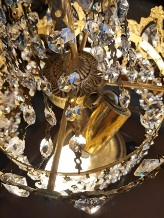 Lámpara Vintage Cristal y Latón