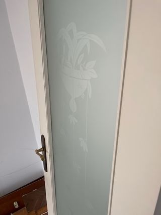 Puerta blanca con cristal 72cm