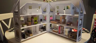 Casa de muñecas de cartón para pintar