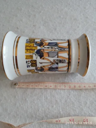 Vaso Porcellana Egizia Sheeni Oro Bianco