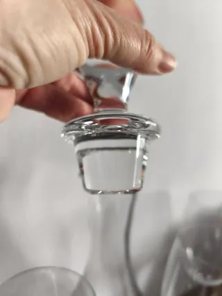 Set 4 Copas Vino + Catavinos  Cristal de bohemia