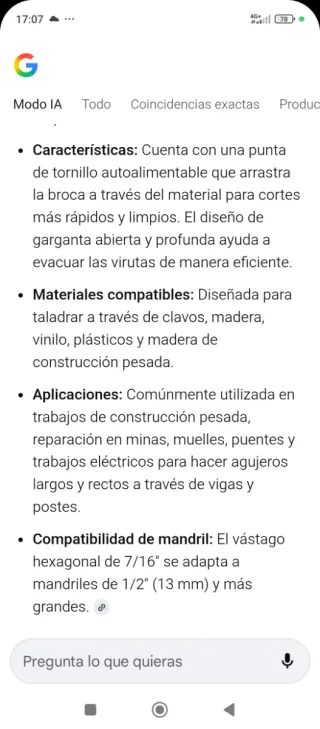 Broca helicoidal para taladro 1-1/2