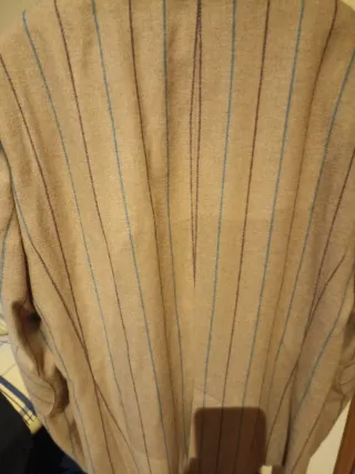 Blazer El Ganso Rayas Beige y Azul Con bolsillos