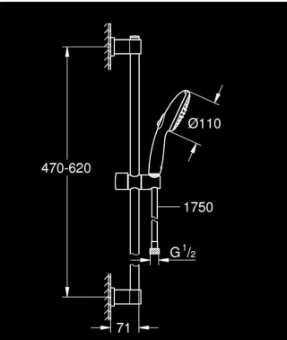 Grohe Vitalio Start Set Doccia 2 Getti Nero