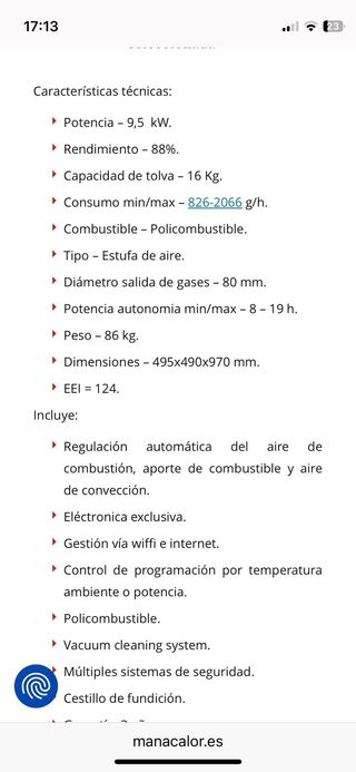 Estufa Pellet Netflame 9.5kw