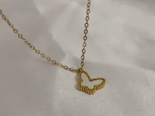 Collar acero mariposa acero oro bañado 18K