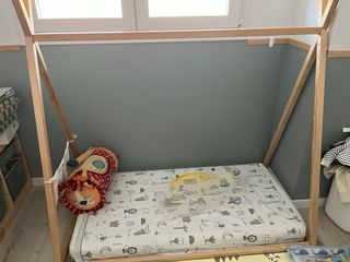 Cama tipi infantil madera natural 140x70cm