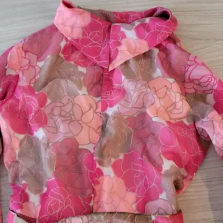 Vestido vintage floral rosa años 70