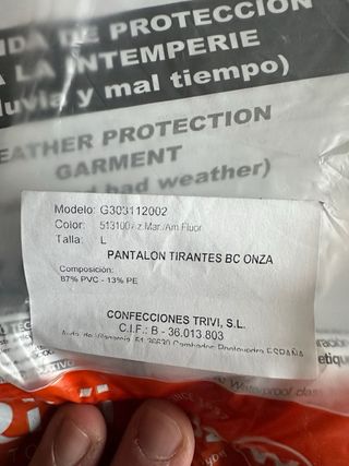 Traje de agua alta visibilidad