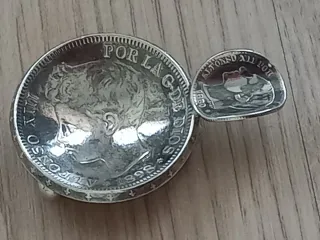 Cenicero antiguo de plata Alfonso XIII