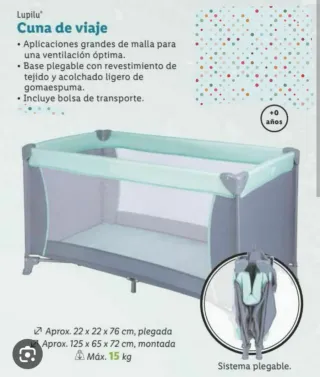 Cuna de viaje Lupilu plegable