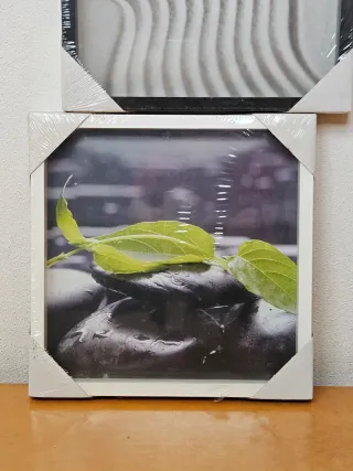 Set 2 Cuadros Zen Piedras y Arena