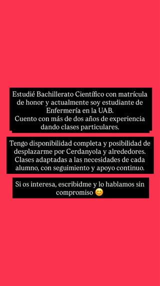 Clases particulares Cerdanyola del Vallés