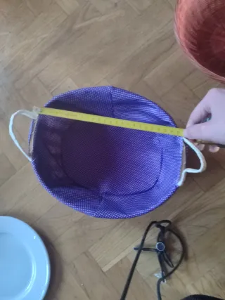 Pack 3 cestas mimbre y tela