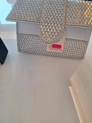 Bolso de fiesta negro, plateado