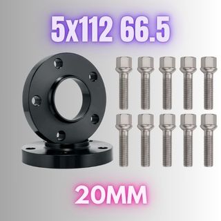 Separadores 20mm 5x112 66.5 Negros