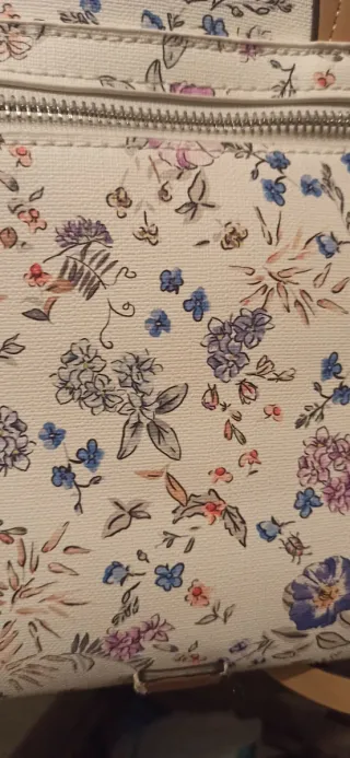 Bolso de mano floral blanco