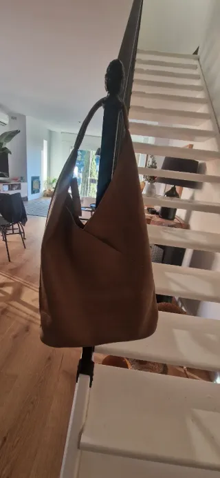 Bolso de piel G. Madrid Beige/Marrón