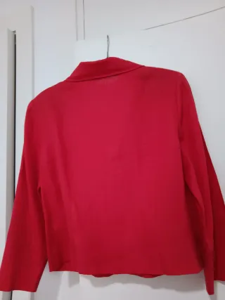 Chaqueta de lino roja para mujer