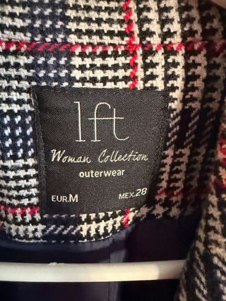 Abrigo cruzado Lefties cuadros azul y rojo Talla M