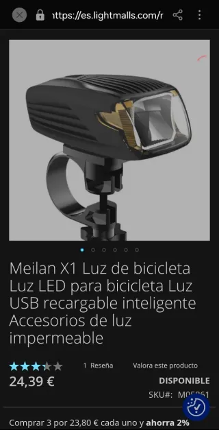 Luz frontal bicicleta Meilan