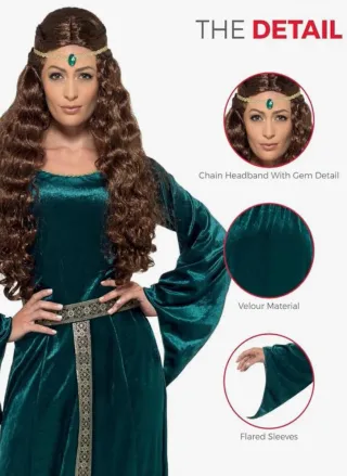 Disfraz Medieval Doncella Verde Talla Única