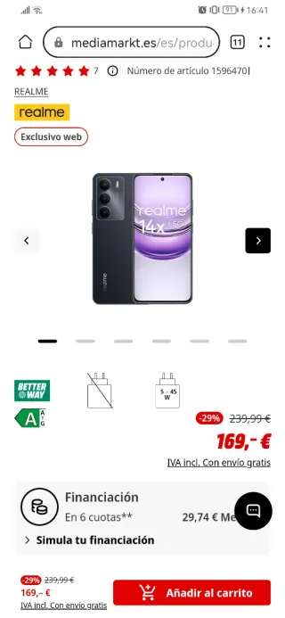 Realme 14X 5G Caja Cerrada