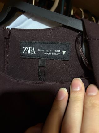 Vestido tablas burdeos zara nuevo