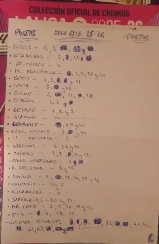 LIGA ESTE 25-26 Cromos