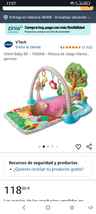 Manta gimnasio Actividades Bebé VTech Árbol Musica