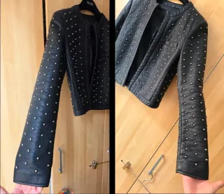 Chaqueta efecto piel Mango tachuelas