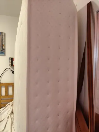 Base tapizada y colchón muelles ensacados 150x190