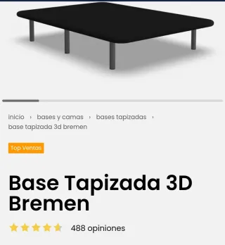 Base tapizada y colchón muelles ensacados 150x190