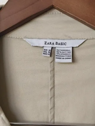 Vestido Gabardina Beige Manga Corta