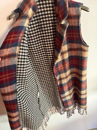 Chaleco largo cuadros