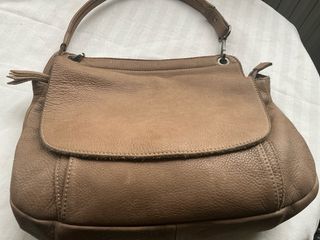 Bolso Piel Pelleteria Veneta Beige/Marrón 35x27