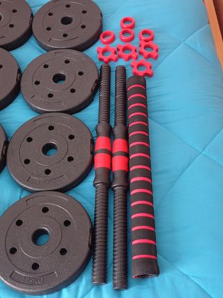 Set Mancuernas Ajustables 30kg con Barra