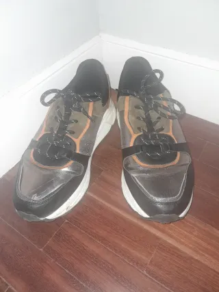 Zapatillas deportivas mujer negras y verde oliva