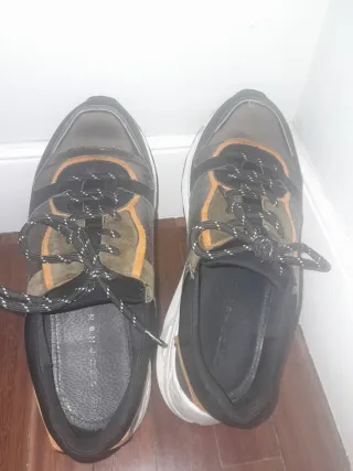 Zapatillas deportivas mujer negras y verde oliva