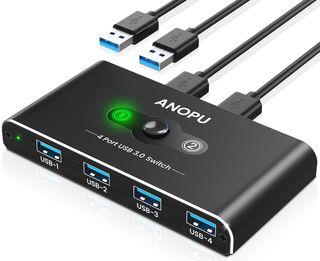 Switch USB 3.0 KVM 4 puertos para 2 PC