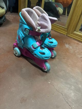 Patines ajustables niña rosa y azul